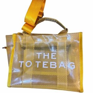 Source Unknown Yellow Mesh Crossbody Bag